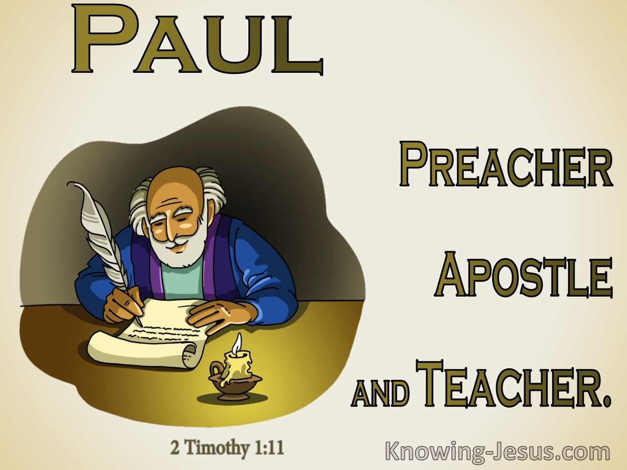 2 Timothy 1:11 Appointed Preacher Apostle And Teacher (beige)